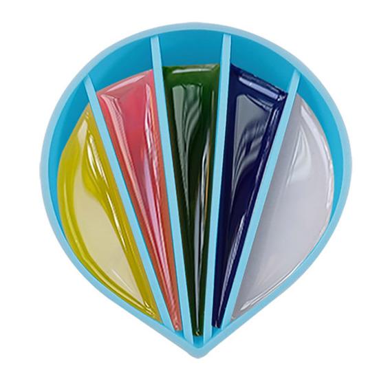 Чашка для смешивания цветов в форме капли воды, синяя мягкая силиконовая чашка для смешивания цветов DIY, УФ-смола, мерная чашка для жидкости