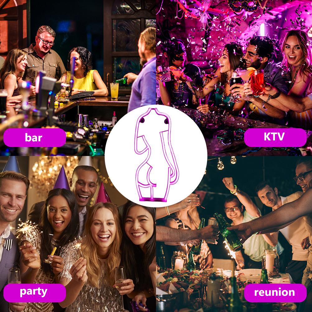 Светодиодная неоновая вывеска Lady для настенного декора, светодиодные вывески с питанием от USB/батареек для гостиной, бара
