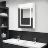 VidaXL LED Mirror Bathroom Cabinet High Gloss White 50x13x70cm 326494