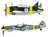 Hasegawa Пластиковая модель Финских ВВС Buffalo Messerschmitt 02279 1/72 B-239 & Bf109G-6