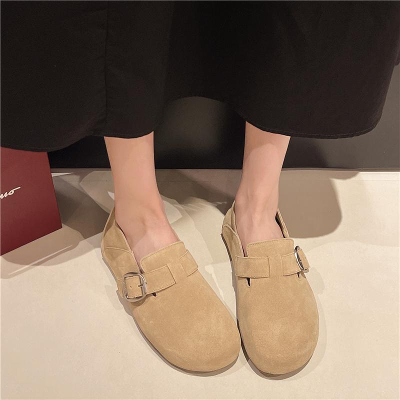 Модные женские тапочки с закрытым носком, сандалии из коровьей замши для женщин, ретро-модные садовые тапочки-сабо, размеры 35-40