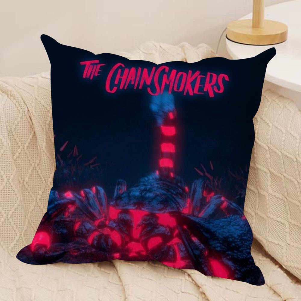 Cool CChainsmokers Cushion Cover Soft Plush Fabric DoubleSided Printed Sofa Cushion Cover for All Seasons Home Decor Gift