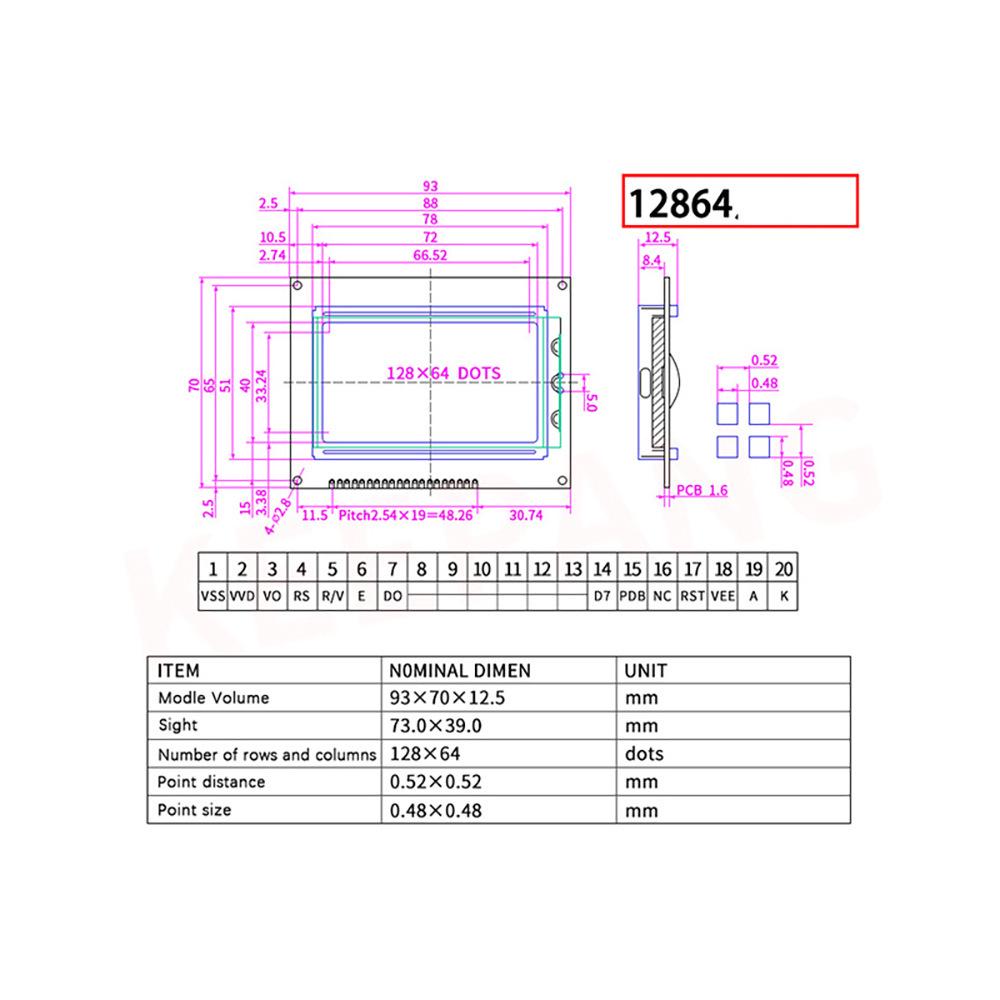 LCD 12864 Контроллер для 3D-принтера с совместимостью с материнской платой RAMPS 1.4