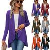 Women's Long Sleeve Cardigan 2024 Fall Winter Solid Color Open Front Knit Sweater Jacket