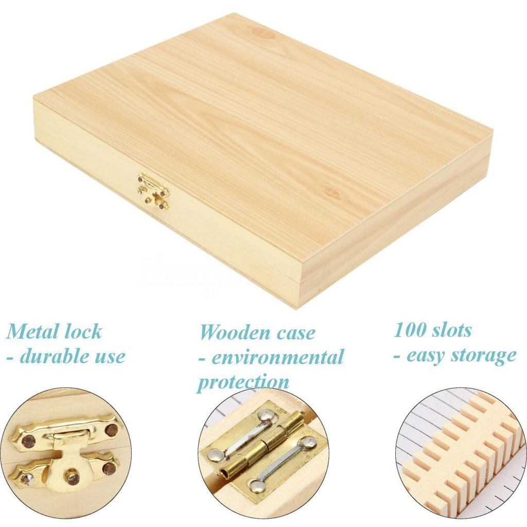 Новый деревянный микроскоп на 100 слотов, стеклянные предметные стекла, коробка, держатель для хранения образцов, дерево