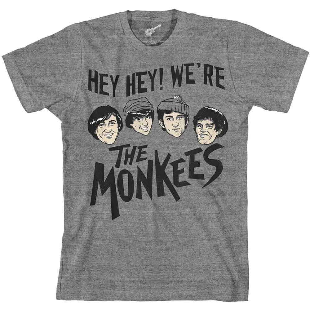 The Monkees T Shirt Hey Hey! Band Logo Official Mens Grey M