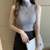 Turtleneck Sleeveless Vest Top Summer Slim - Fit Base Layer Ribbed Versatile