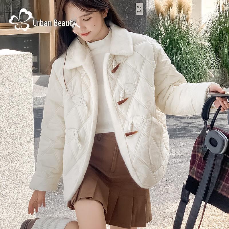 Women's Plush Lined Toggle Button Cotton Jacket