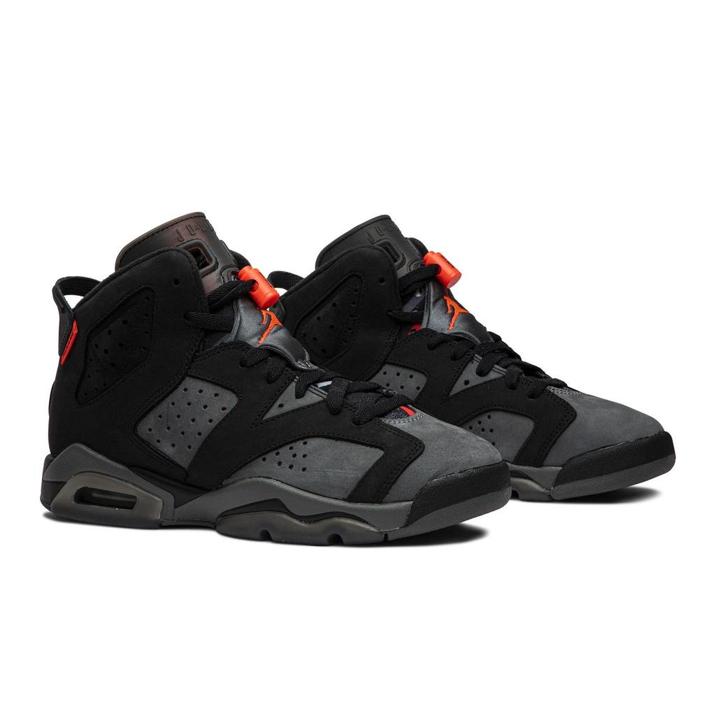 Пари Сен-Жермен Air Jordan 6 Retro BG 'Iron Grey' (унисекс) Черно-серые / Инфракрасные 23 Черные Детские Баскетбольные Кроссовки CN1078 001