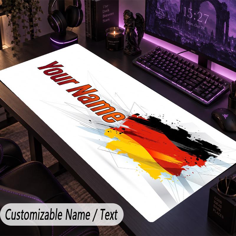 Custom Text Big Mousepad, Extended Desk Pad For Laptop Work GameGermany national football team