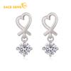 Heart-shaped Zircon Inlaid Long Earrings Women Earrings Personality Simple Fashion Jewelry