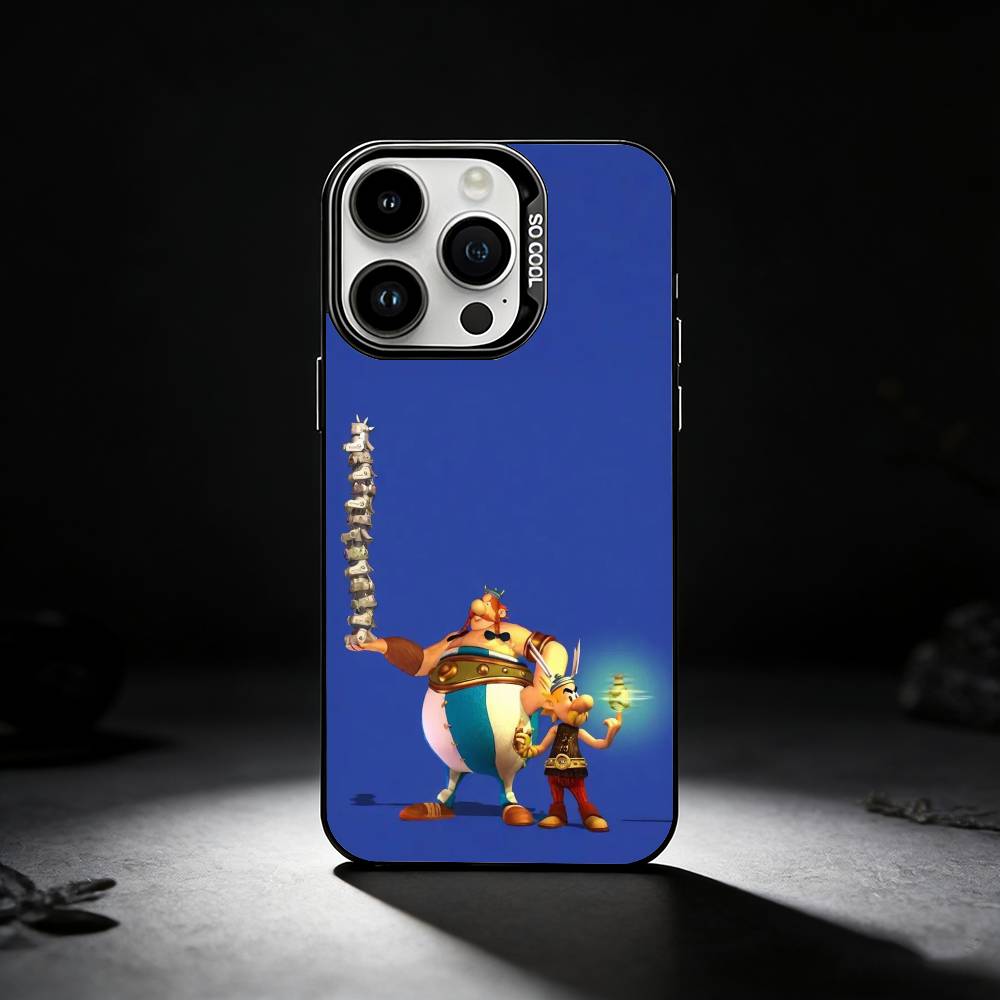 A-Астерикс C-Мультфильм O-Обеликс Чехол для телефона для iPhone 17,16,15,14,13,12,11 Plus,Pro Max,XS,Цветной серебристый чехол для телефона