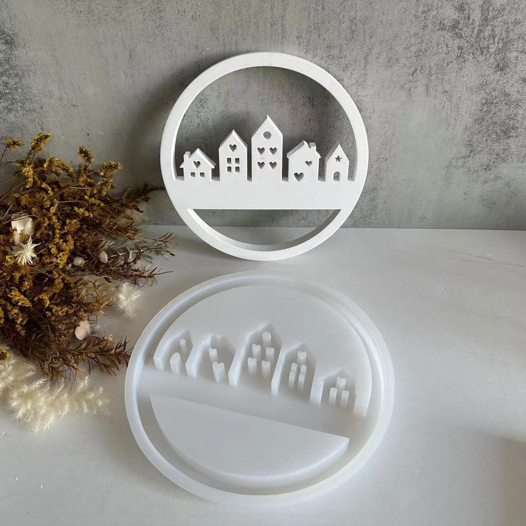 Силиконовая форма в форме дома ручной работы, привлекательная форма для украшения дома, силиконовая форма, орнамент, полимерная форма для рукоделия