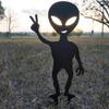 Outer Space Alien Cute Standing Silhouette Courtyard Yard Outdoor Decoration Gardening Art Statue