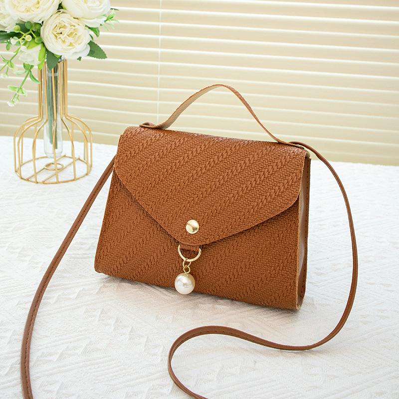 Cozy Up Embossed Small Square Bag Crossbody Bag, Fresh and Sweet Pearl Small Bag for Women