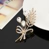 Retro Rice Ear Alloy Diamond Brooch Pin Men'S And Women'S Suit Accessories Crystal Brooch Clothing