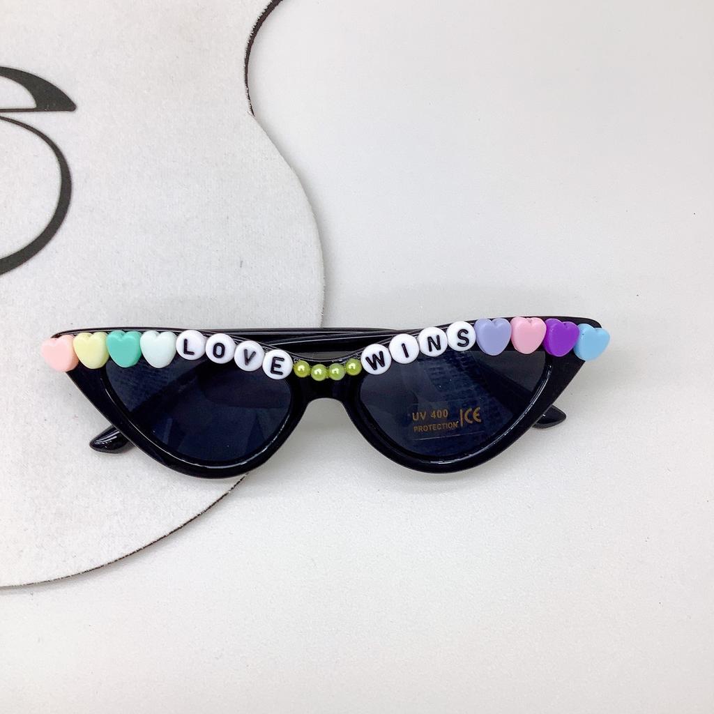 Детские солнцезащитные очки Cat'S Eye Love, модные солнцезащитные очки с защитой от ультрафиолета, солнцезащитные очки для мальчиков и девочек, солнцезащитные очки Tide