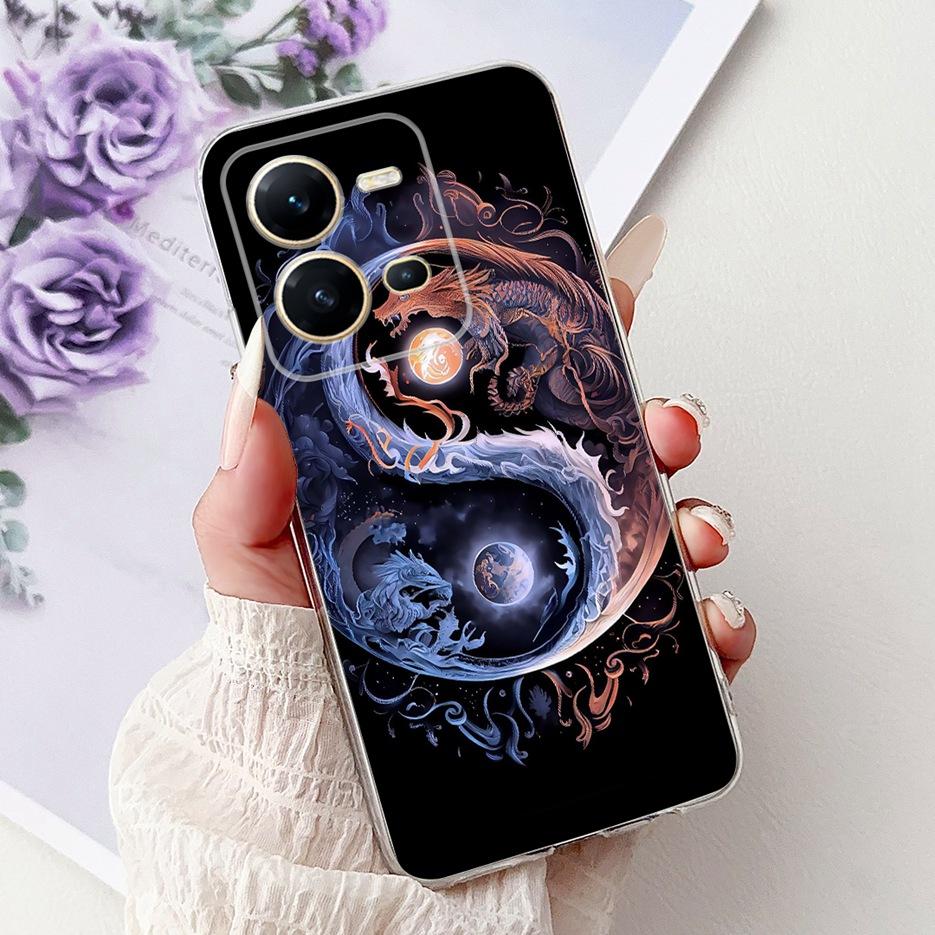 Чехол для Vivo V25 5G Чехол Vivo V25e V2201 Милый Кот Король Лев Расписной Чехол Мягкий Силиконовый Чехол для Телефона Для Vivo V25e V 25 VivoV25 Fundas