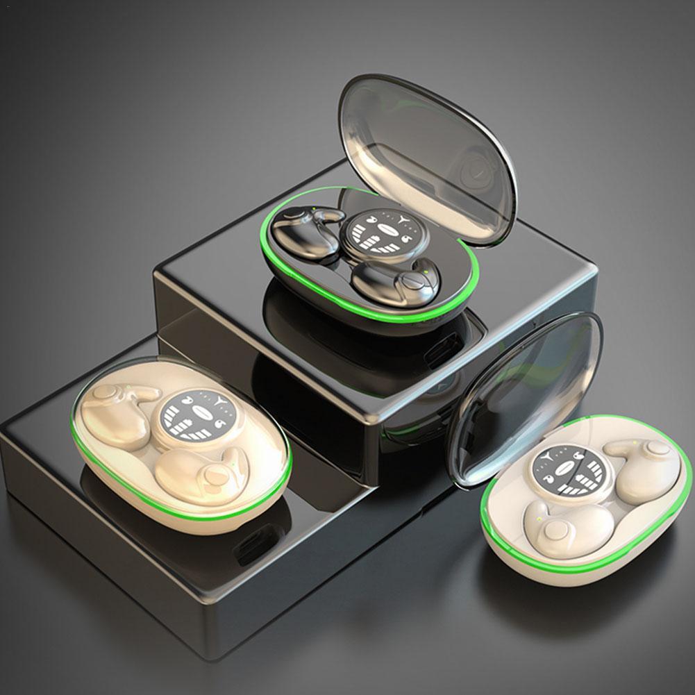 Невидимые наушники для сна с шумоподавлением и чехлом для зарядки Мини-наушники TWS Беспроводные Bluetooth-гарнитуры с сенсорным управлением Сверхлегкие скрытые наушники