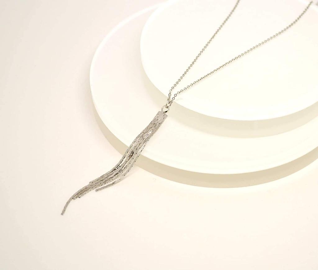 [NAOTJEWELRY] [Naot Jewelry] Длинное ожерелье с кисточкой Длинная цепочка (Серебряное ожерелье) Простое женское