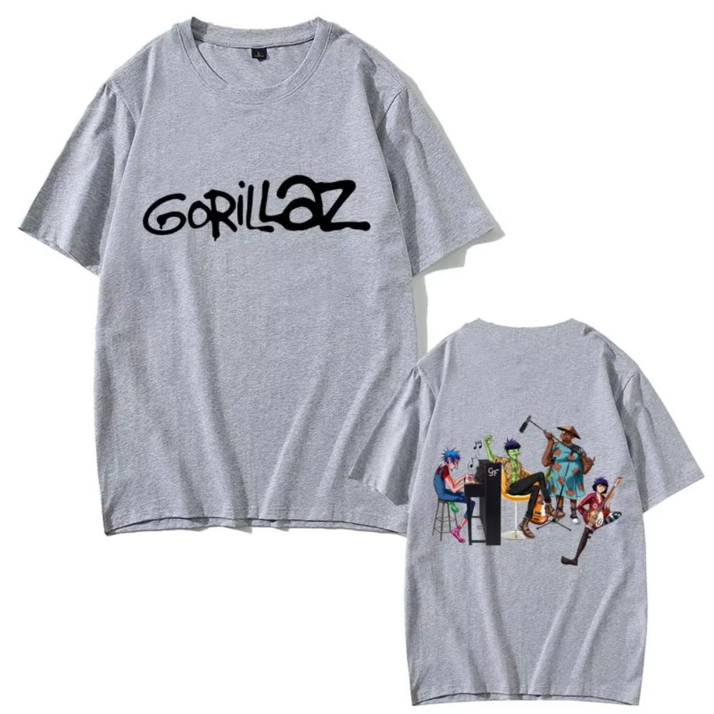 Футболка Gorillaz Мужская Винтажная Оверсайз Уличная Одежда Мужчины Женщины Хип-Хоп Готика Ретро Футболка С Принтом