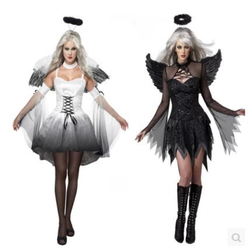 Source Halloween Costume Demon Cosplay Bad Witch Black Angel Wings Muse Skirt