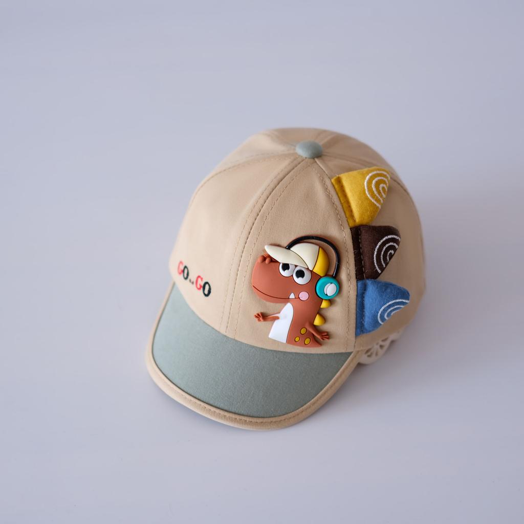 Baby Dinosaur Baseball Cap Cotton Sun Protection Visor Thin Brim Peaked Hat For Boys Girls Spring Autumn Cartoon Infant Headwear