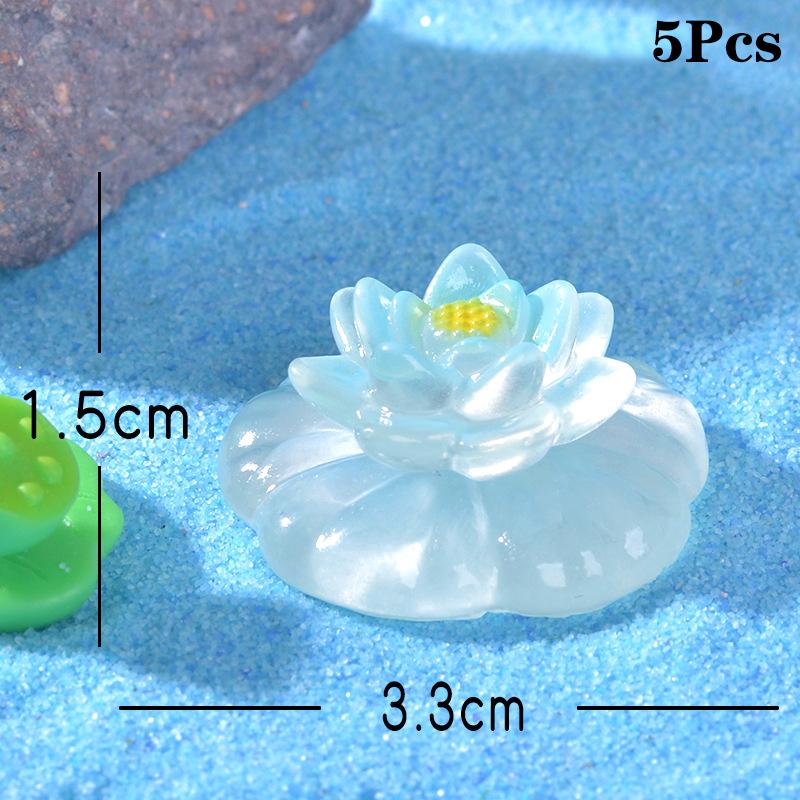 5 шт. мультяшные креативные фигурки цветов лотоса, светящиеся фигурки, украшения, сделай сам, ландшафт, украшения для дома, аксессуары, подарки
