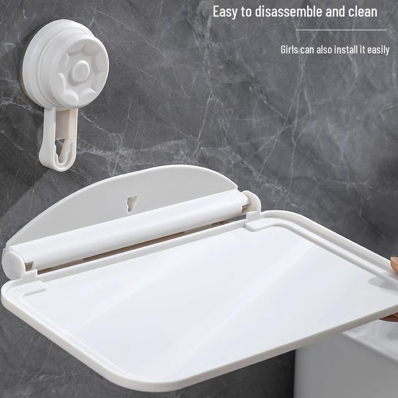 Складная настенная полка на присоске для ванной комнаты, туалета или прикроватного хранения мобильных телефонов.