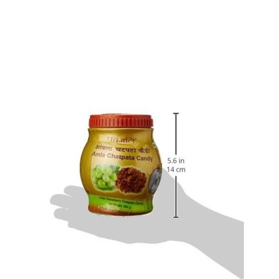 Patanjali Amla Chatpata Candy, Rich In Vitamin C, Indian Gooseberry Snack, Natural Amla Goli, Boosts Immunity, Sweet and Tangy Flavour Candy - 500g