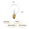 G40 Light Bulbs Replacement G40 Tungsten Bulb Lamp 7W 220-240V Clear Globe Bulb E12 Base Light