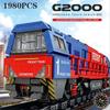 1980 шт. Городской грузовой поезд G2000 Строительные блоки Новый европейский транспортный модель Кирпичи Настольное украшение Детская игрушка Праздничные подарки