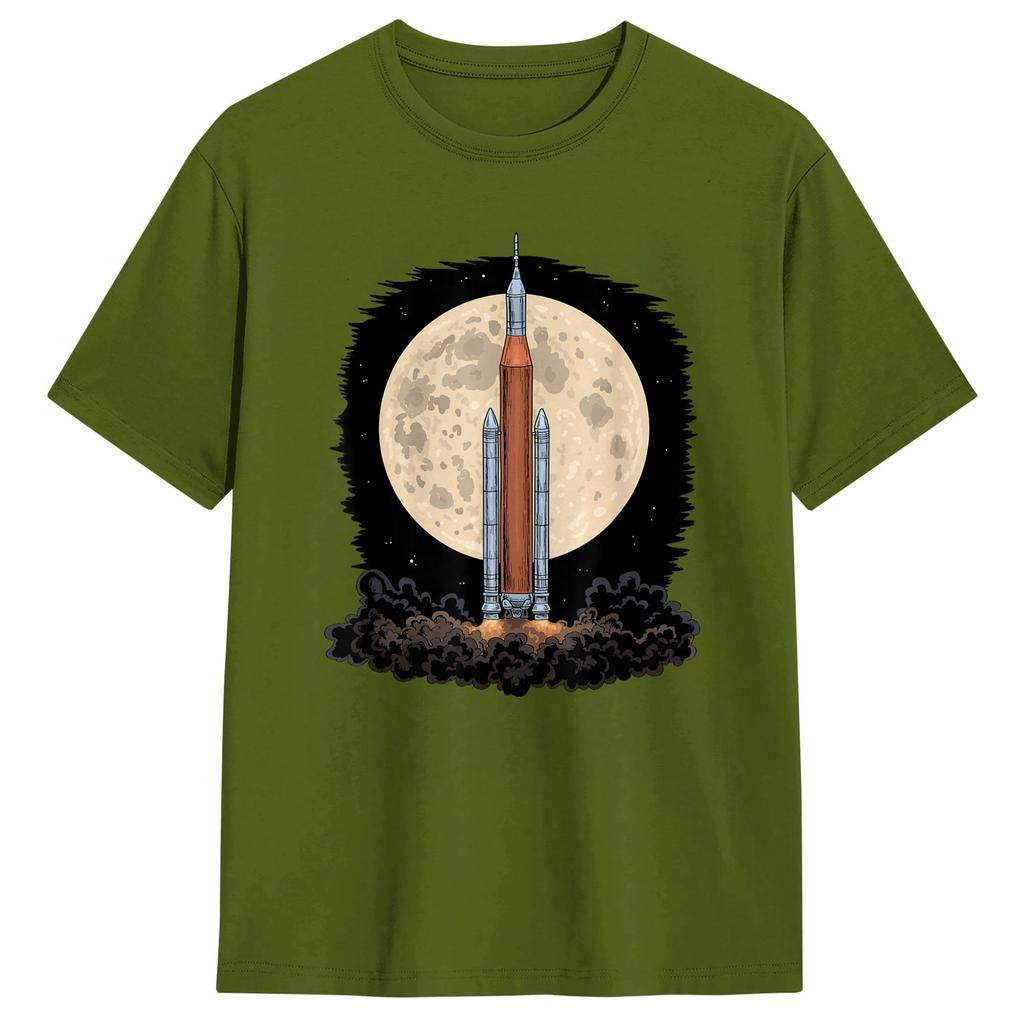 Artemis 1 SLS Rocket Launch Mission To The Moon And Beyond T Shirts Cotton Tops Short Sleeve Round Neck Tees Original TShirt