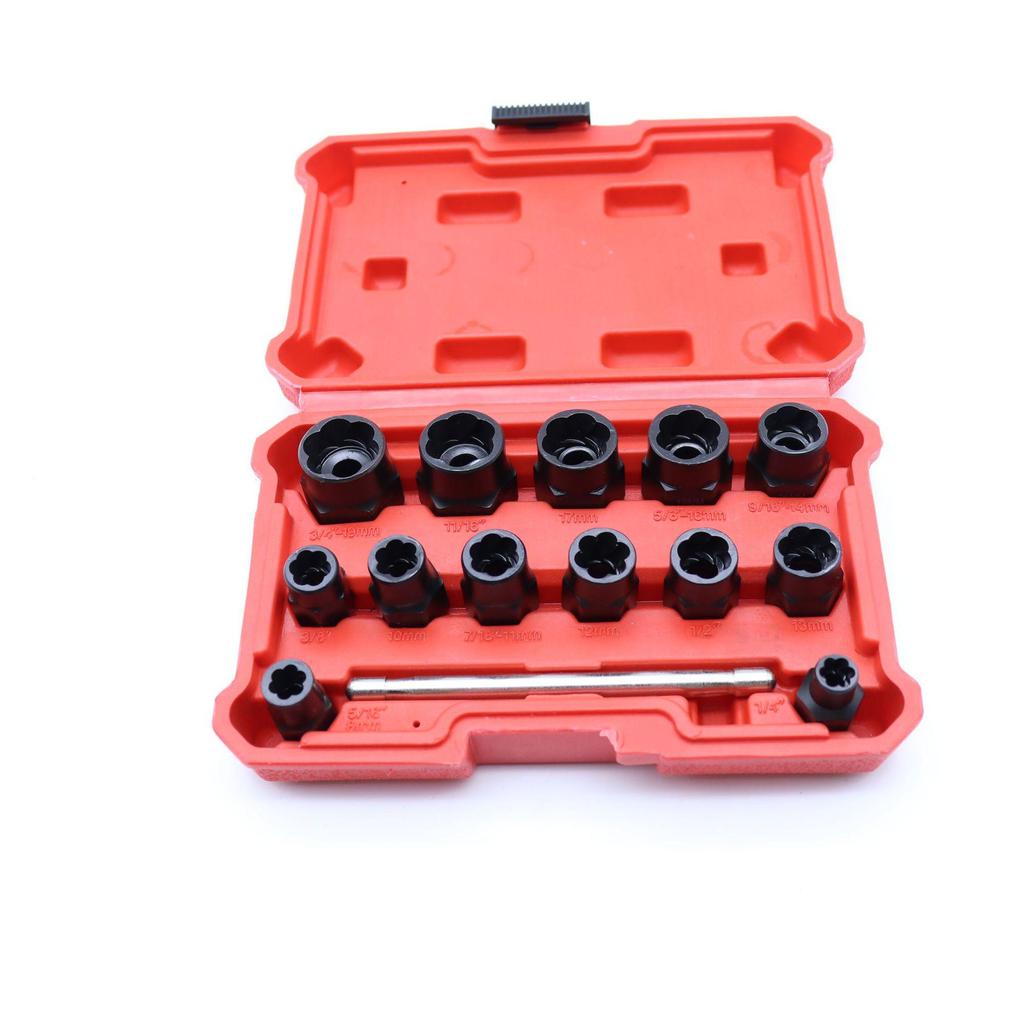 Набор из 14 экстракторов гаек и винтов для поврежденных и некомплектных крепежей