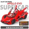 1/24 литья под давлением Apollo Project Evo Track Roadster, модель автомобиля, металлический миниатюрный автомобиль, коллекция звуков и света, игрушки для мальчиков, подарок