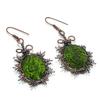 Серьги из молдавита, ювелирные изделия из драгоценных камней, обернутые медной проволокой 999 пробы, серьги ручной работы ко Дню матери