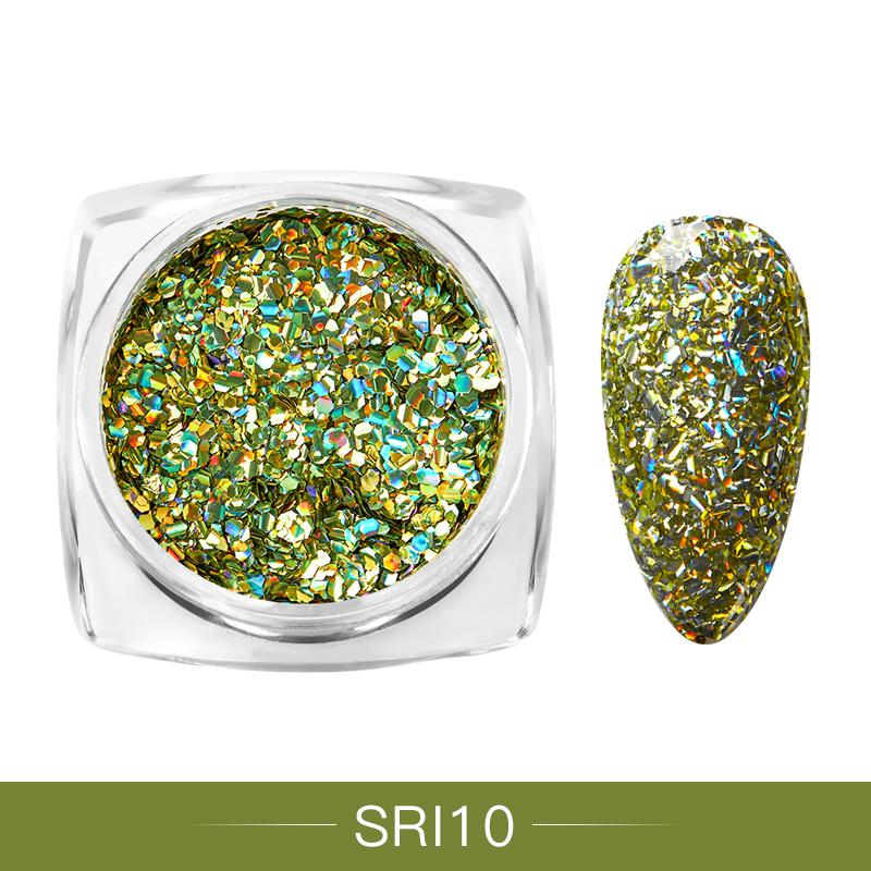 10 цветов блестящие хлопья для ногтей голографические круглые лазерные блестки порошок дизайн ногтей DIY украшения
