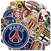 50 Pieces Soccer Club Comic Waterproof Sticker Set Suitcase Stickers for Favorite Notebook Suitcase, Bicycle, Helmet, Computer, Mobile,