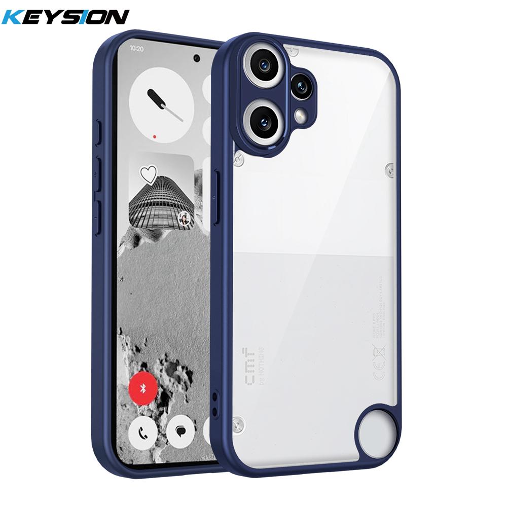 KEYSION Прозрачный чехол для Nothing CMF Phone 2 Pro 1 Мягкий силиконовый+ПК Прозрачный Противоударный Чехол-накладка на заднюю панель телефона для CMF Phone 1 2 Pro