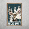1pc Moose Metal Tin Sign, NICE BUTT Tin Sign, Funny Bathroom Moose Vintage Metal Poster, For Cafe Bar Pub Home Wall Decor, 8x12