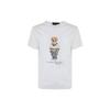 Polo SS23 Медведь Логотип Принт Круглый вырез Простая футболка с коротким рукавом Мужская футболка Белая 710853310-018