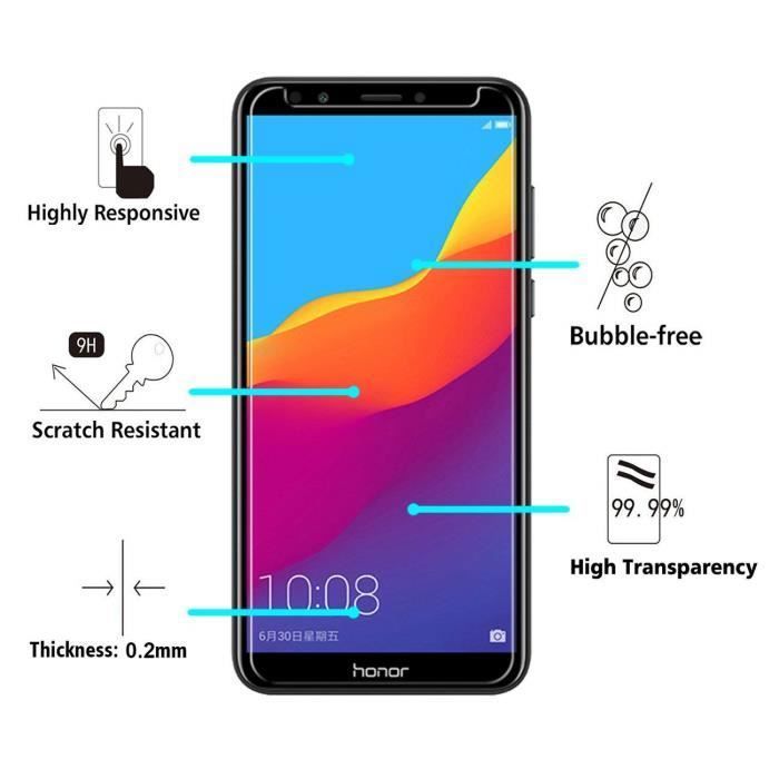 Verre Trempe Huawei HONOR 7C - Film Vitre Protection Ecran Ultra Resistant [Phonillico®]