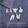 Cartoon Finger Gesture Love You Brooch Enamel Pin Creative Metal Decoration Brooch Backpack Lapel Badge Jewelry Gift for Friends