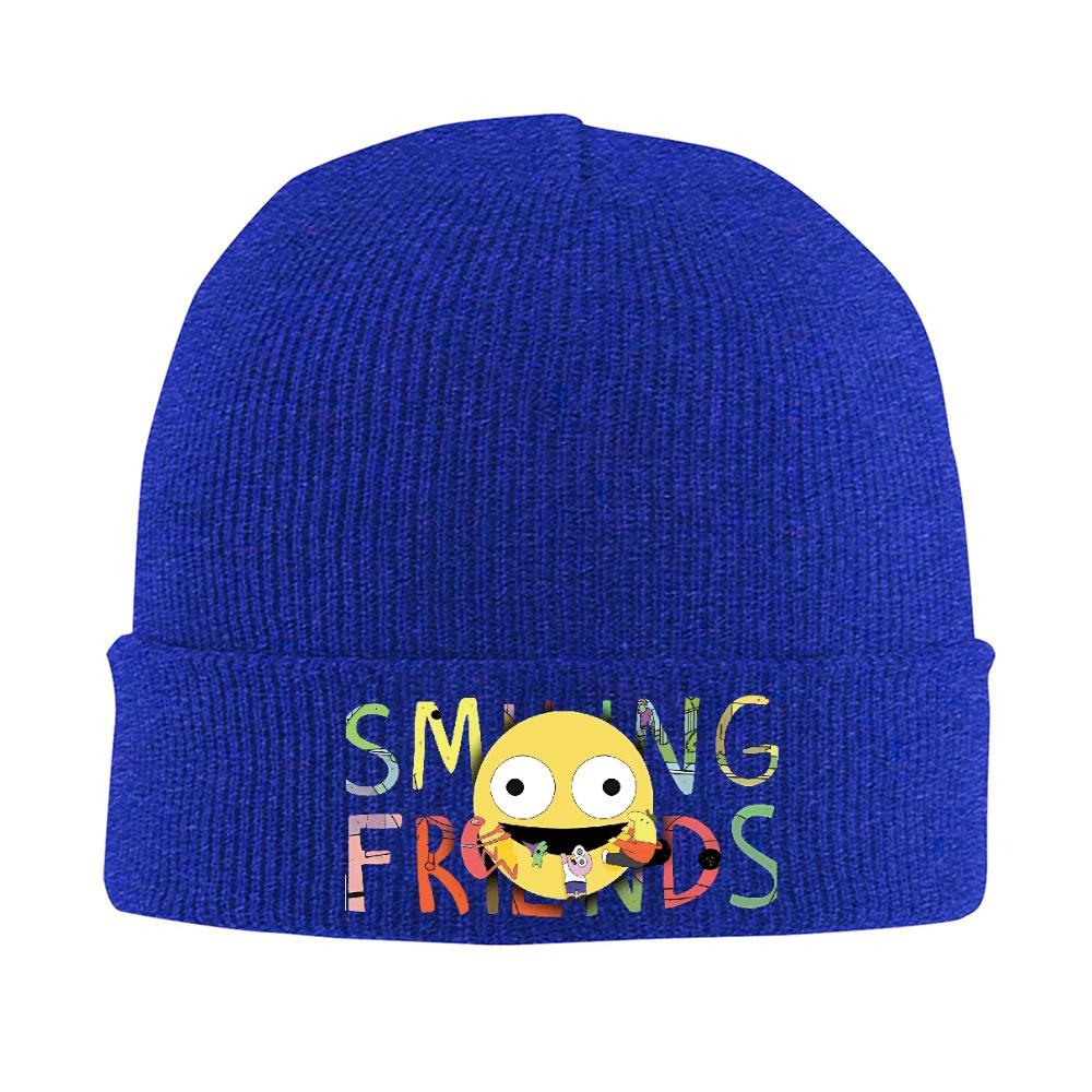 pc Smiling Friends Classic Black Knit Cuff Beanie For Unisex Women Winter Skull Knitting Hat Cap