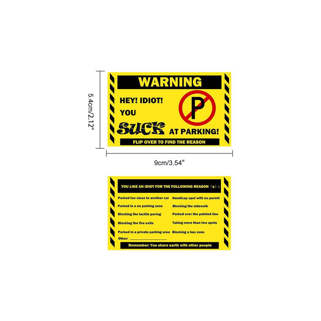 Writable Bad Parking Cards, Reusable, Multifunctional Multiple Violation Reasons Can Easily Write On Bad Parking Cards