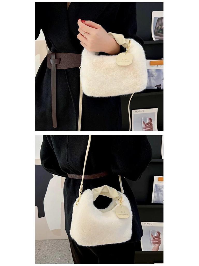 2026 New Winter Plush Furry Handbag: Cute, Handheld, Underarm Small Bag