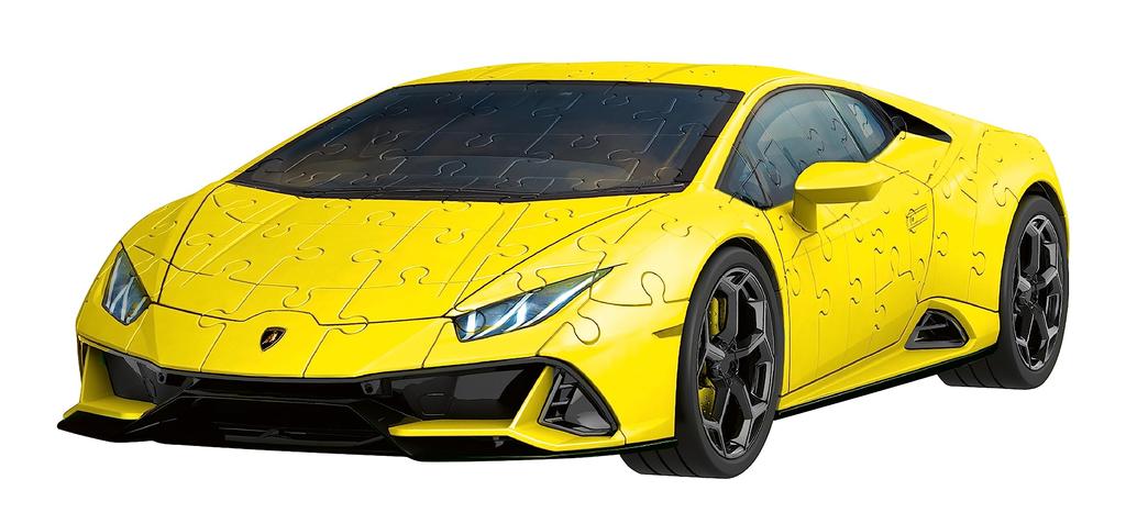 3D-пазл Ravensburger: Lamborghini Huracán EVO (желтый) 108 штук. Готовый размер: 25,1 см (длина). предмет номер. 11562. Подходит для детей от 8 лет и старше.. [Головоломк