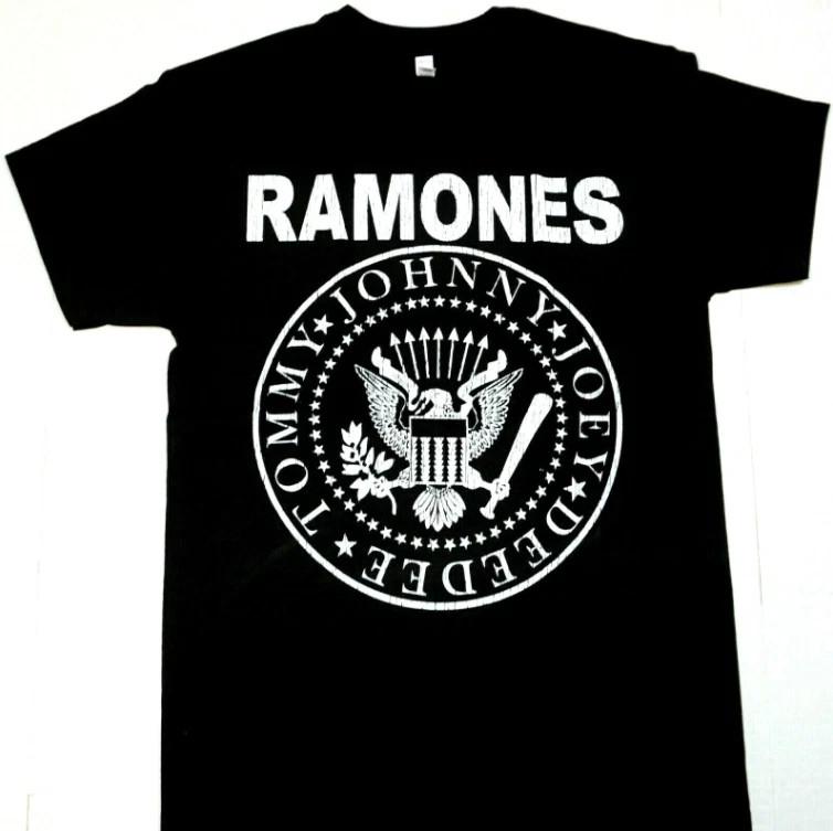 Ramones Distressed Punk Rock Shirt Band Graphic Tee Men’s Black T-Shirt
