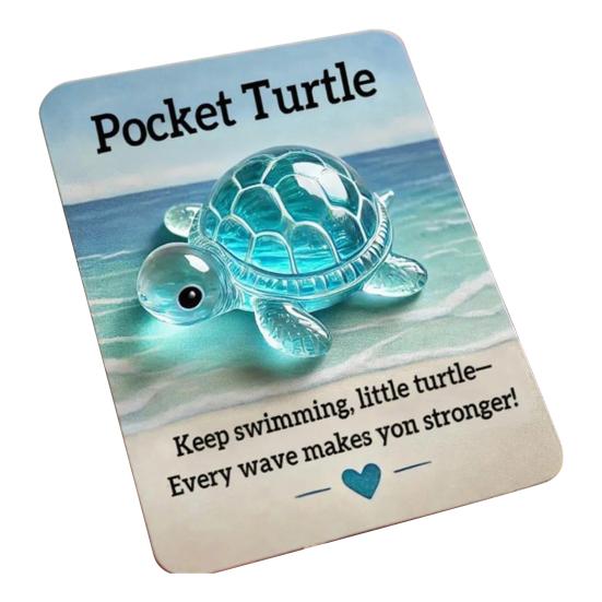 Pocket Hug Animal Resin Mini Animal Pocket Hug Token with Card Emotional Support Turtle Miniature Encouragement Gift for Christmas Birthday