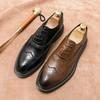Large Size Spring and Autumn Business Brock Flower Leather Shoes Men's British Dress Oxford Shoes Office Professional Leather Shoes